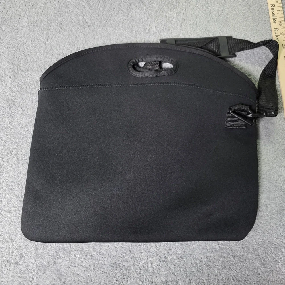 Boeing Lunch or Laptop Messenger Bag Black Neoprene Logo Adjustable Strap